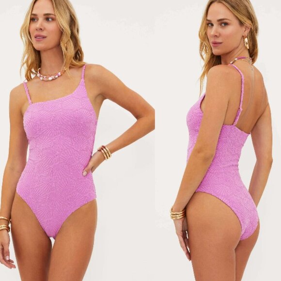 New! Beach Riot Shell Pink Purple Terry Athena One Piece Swimsuit 24802 - Picture 1 of 9